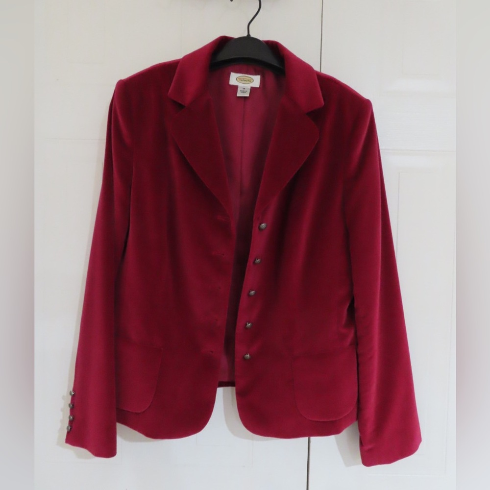 Talbots red velvet blazer
